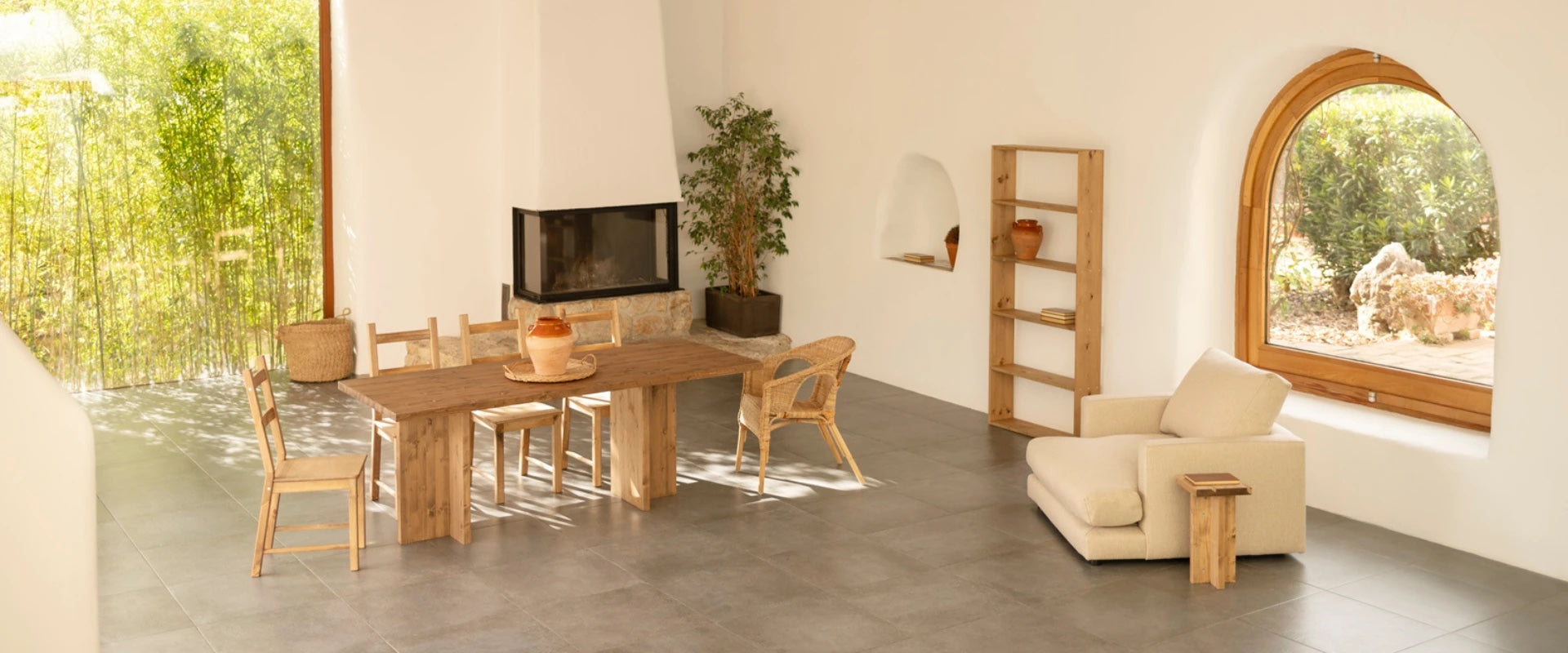 Brisa banner — colección Tena comedor mediterráneo